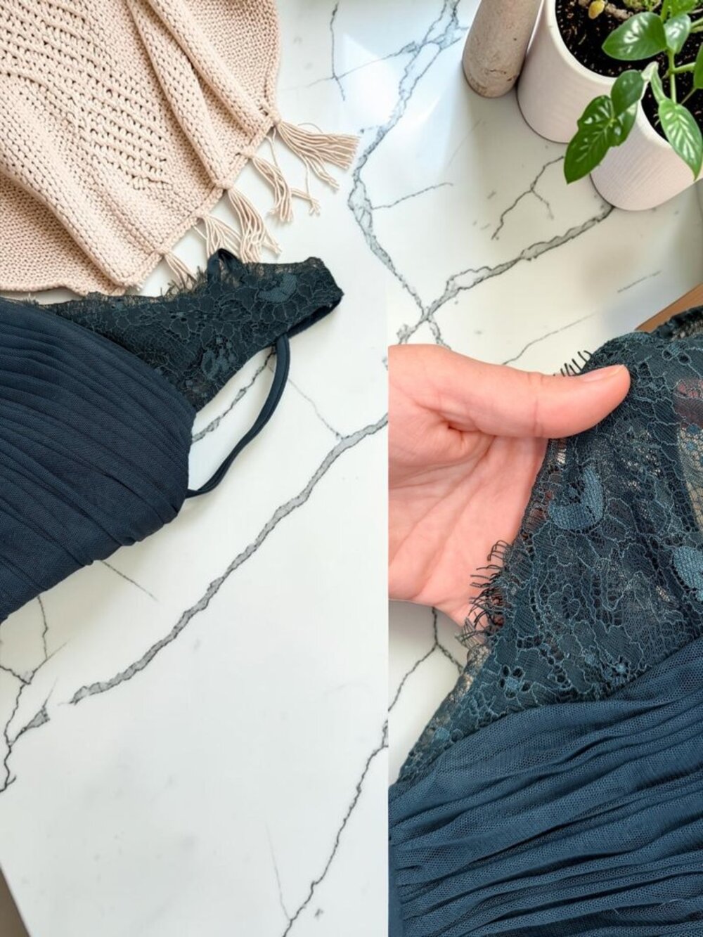 Anthropologie BHLDN Fleur Hitherto Fleur Blue Opal Dress Size 2 Lace Tulle - Picture 4 of 9